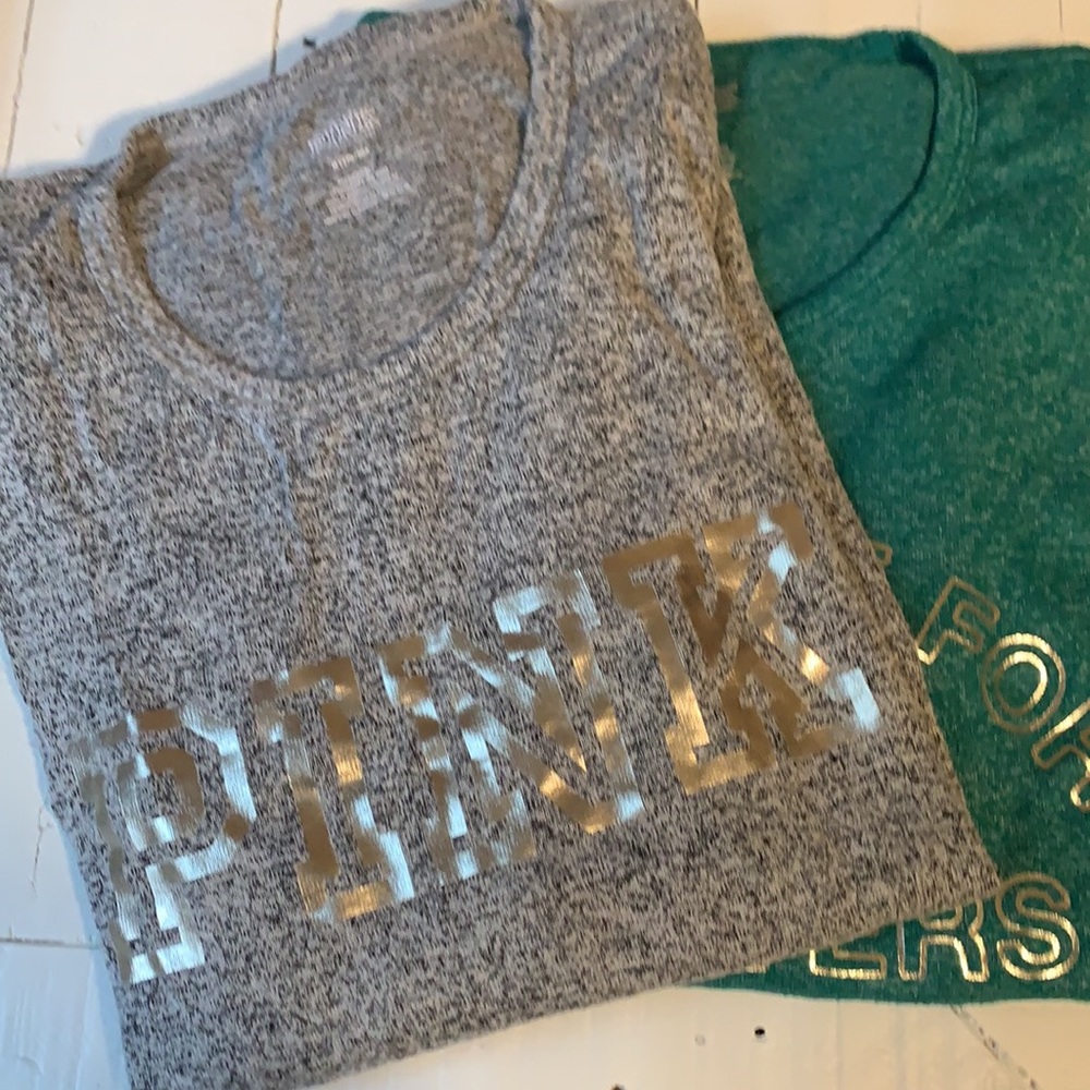 Like New VS PINK Bundle of (2) Long Sleeve PJ Tops
